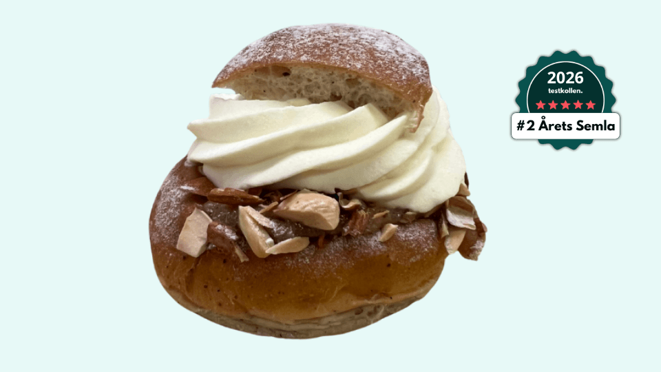 K-märkts klassiska semla tog andraplatsen i årets semmeltest 2026.
