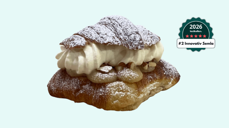 Croissantsemla från Skeppsbro Bageri – tvåa bästa innovativa semlan i Stockholm 2026.