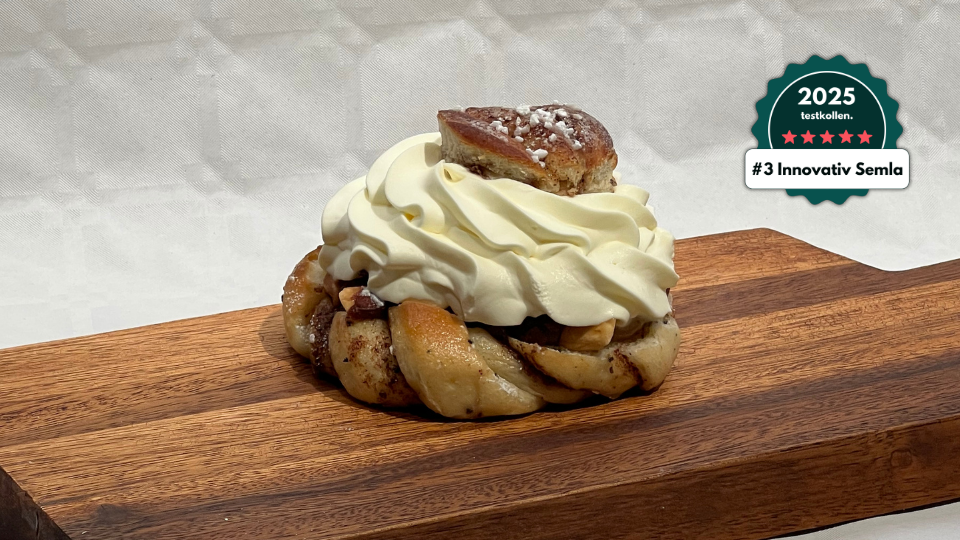 ritorno kanelbulle semla 2025 - Testkollen - Bäst i test och produktjämförelser Bästa kanelbullesemlan från Ritorno bageri i Stockholm.